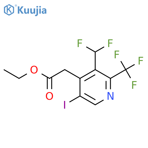 Ethyl 3-(difluoromethyl)-5-iodo-2-(trifluoromethyl)pyridine-4-acetate structure