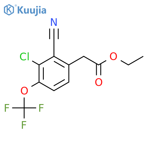 Ethyl 3-chloro-2-cyano-4-(trifluoromethoxy)phenylacetate structure