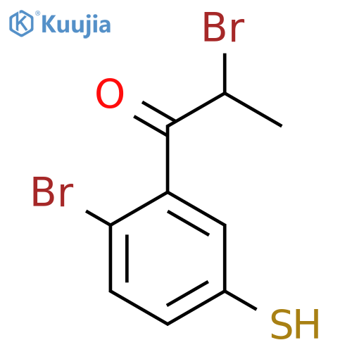 2-Bromo-1-(2-bromo-5-mercaptophenyl)propan-1-one structure