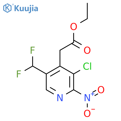 Ethyl 3-chloro-5-(difluoromethyl)-2-nitropyridine-4-acetate structure