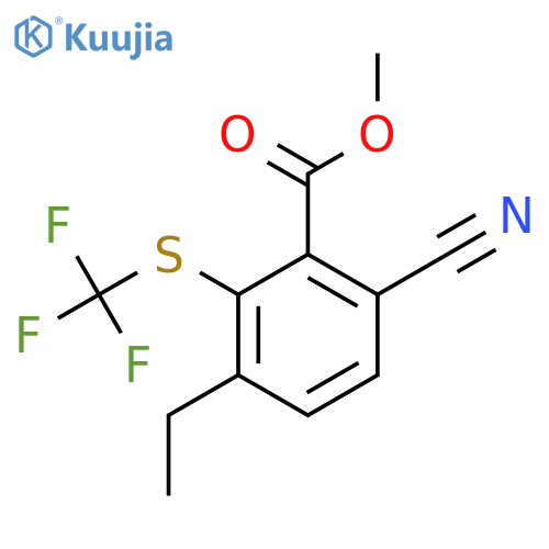 Methyl 6-cyano-3-ethyl-2-(trifluoromethylthio)benzoate structure