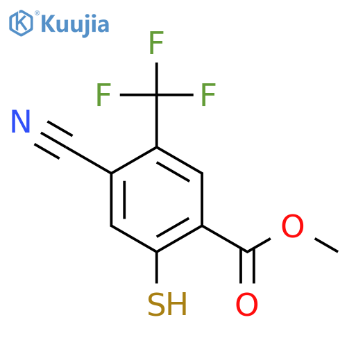 Methyl 4-cyano-2-mercapto-5-(trifluoromethyl)benzoate structure