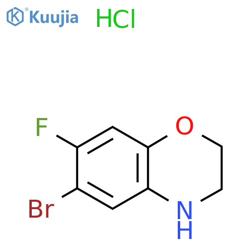 6-bromo-7-fluoro-3,4-dihydro-2H-1,4-benzoxazine hydrochloride structure