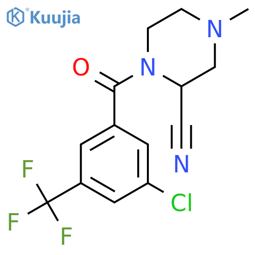 1-[3-Chloro-5-(trifluoromethyl)benzoyl]-4-methylpiperazine-2-carbonitrile structure