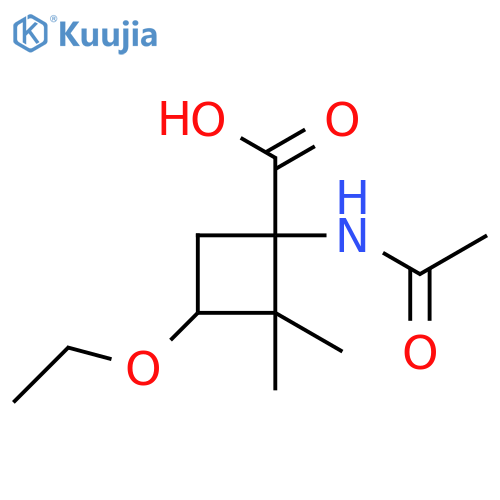 1-Acetamido-3-ethoxy-2,2-dimethylcyclobutane-1-carboxylic acid structure