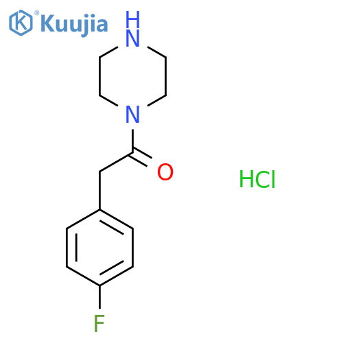 2-(4-Fluorophenyl)-1-(piperazin-1-yl)ethan-1-one hydrochloride structure