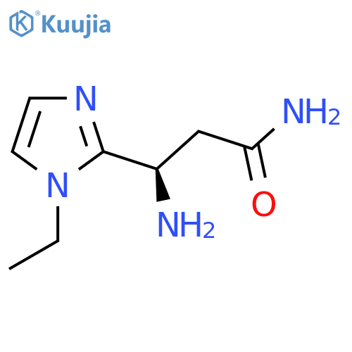 (3R)-3-amino-3-(1-ethyl-1H-imidazol-2-yl)propanamide structure