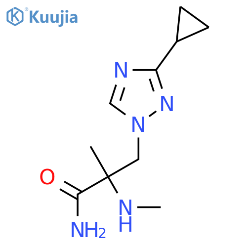 3-(3-cyclopropyl-1H-1,2,4-triazol-1-yl)-2-methyl-2-(methylamino)propanamide structure