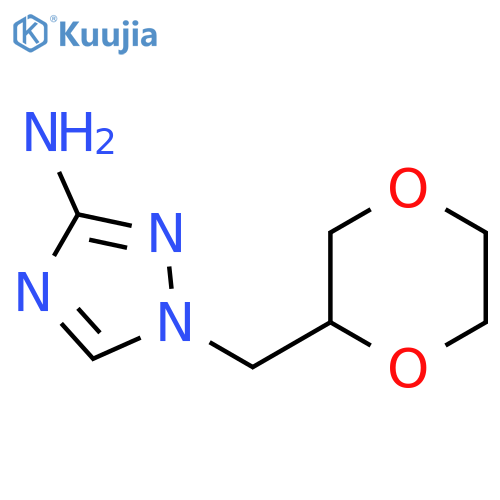 1-[(1,4-Dioxan-2-yl)methyl]-1H-1,2,4-triazol-3-amine structure