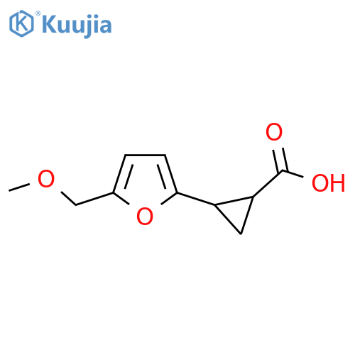 2-[5-(Methoxymethyl)furan-2-yl]cyclopropane-1-carboxylic acid structure