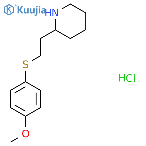 2-{2-[(4-Methoxyphenyl)sulfanyl]ethyl}piperidine hydrochloride structure