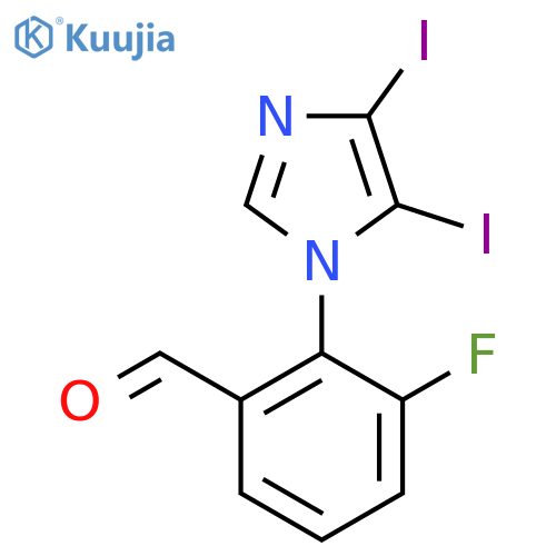 2-(4,5-diiodo-1H-imidazol-1-yl)-3-fluorobenzaldehyde structure