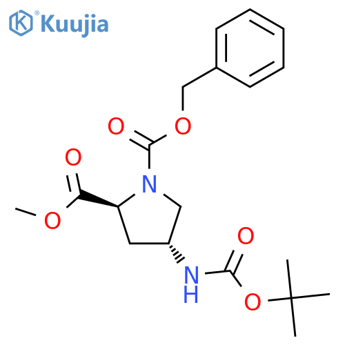 1-benzyl 2-methyl (2S,4R)-4-{[(tert-butoxy)carbonyl]amino}pyrrolidine-1,2-dicarboxylate structure