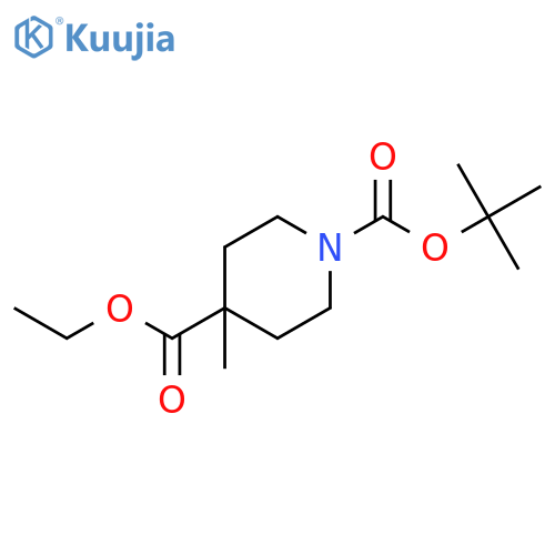 1-tert-butyl 4-ethyl 4-methylpiperidine-1,4-dicarboxylate structure