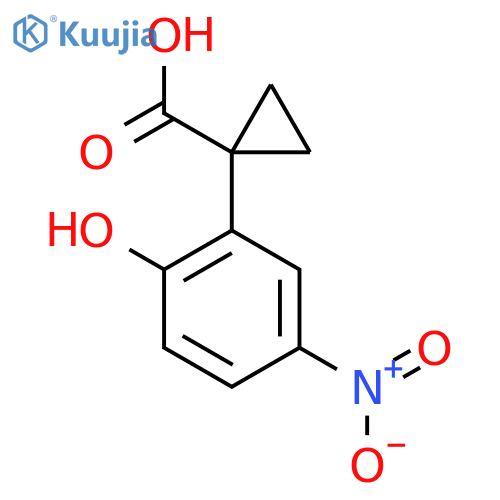 1-(2-hydroxy-5-nitrophenyl)cyclopropane-1-carboxylic acid structure