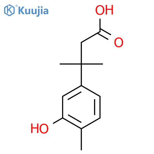 3-(3-hydroxy-4-methylphenyl)-3-methylbutanoic acid structure