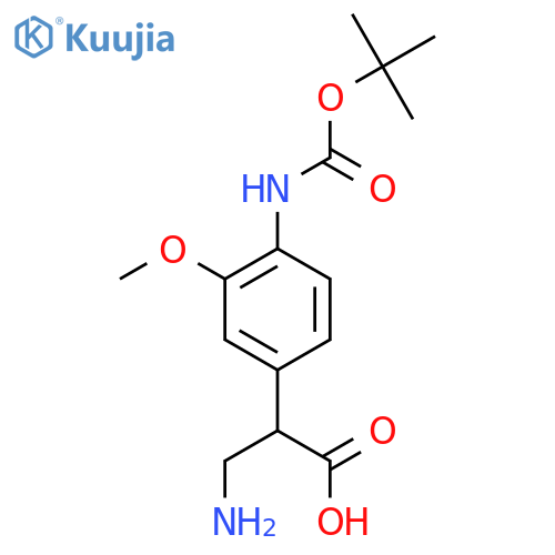 3-amino-2-(4-{(tert-butoxy)carbonylamino}-3-methoxyphenyl)propanoic acid structure