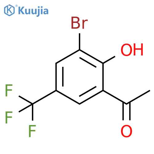1-[3-bromo-2-hydroxy-5-(trifluoromethyl)phenyl]ethanone structure