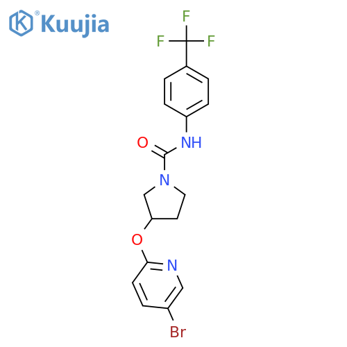 3-((5-bromopyridin-2-yl)oxy)-N-(4-(trifluoromethyl)phenyl)pyrrolidine-1-carboxamide structure