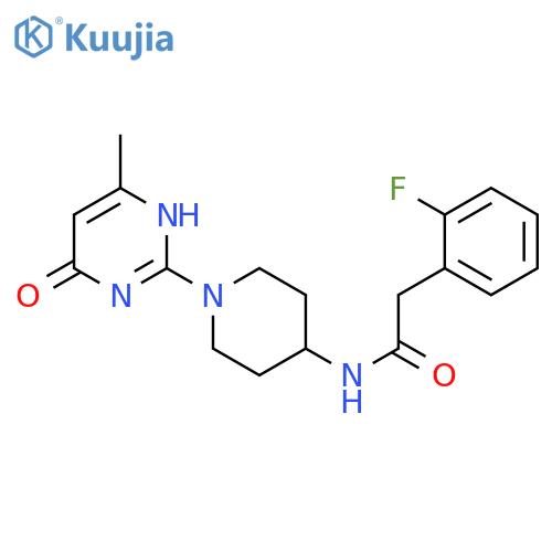 2-(2-fluorophenyl)-N-[1-(4-methyl-6-oxo-1,6-dihydropyrimidin-2-yl)piperidin-4-yl]acetamide structure