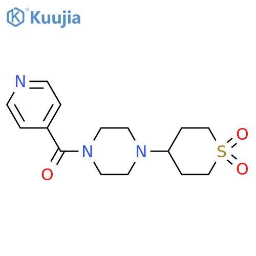 4-4-(pyridine-4-carbonyl)piperazin-1-yl-1lambda6-thiane-1,1-dione structure