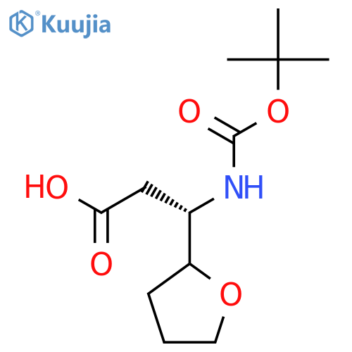 (3S)-3-{(tert-butoxy)carbonylamino}-3-(oxolan-2-yl)propanoic acid structure