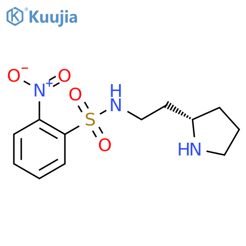 2-nitro-N-{2-(2S)-pyrrolidin-2-ylethyl}benzene-1-sulfonamide structure