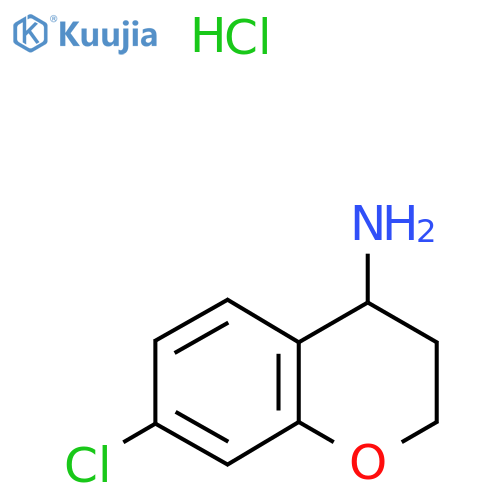 7-chloro-3,4-dihydro-2H-1-benzopyran-4-amine hydrochloride structure