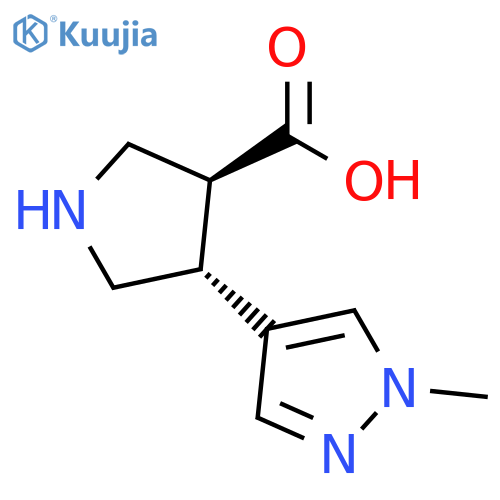 rac-(3R,4S)-4-(1-methyl-1H-pyrazol-4-yl)pyrrolidine-3-carboxylic acid structure