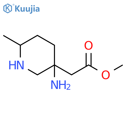 methyl 2-(3-amino-6-methylpiperidin-3-yl)acetate structure