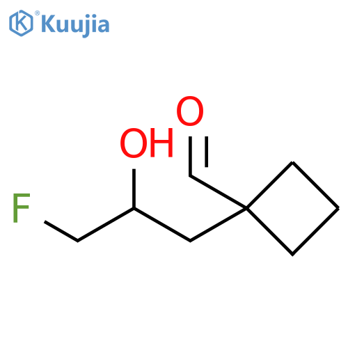 1-(3-fluoro-2-hydroxypropyl)cyclobutane-1-carbaldehyde structure