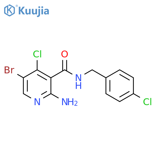 2-Amino-5-bromo-4-chloro-N-[(4-chlorophenyl)methyl]pyridine-3-carboxamide structure