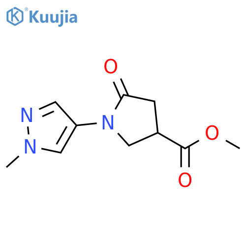 methyl 1-(1-methyl-1H-pyrazol-4-yl)-5-oxopyrrolidine-3-carboxylate structure