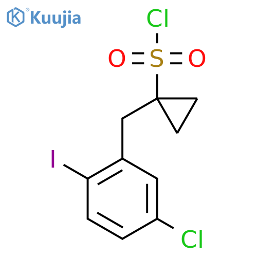 1-(5-chloro-2-iodophenyl)methylcyclopropane-1-sulfonyl chloride structure
