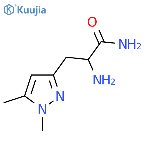 2-amino-3-(1,5-dimethyl-1H-pyrazol-3-yl)propanamide structure