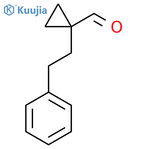 1-(2-phenylethyl)cyclopropane-1-carbaldehyde structure