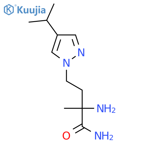 2-amino-2-methyl-4-4-(propan-2-yl)-1H-pyrazol-1-ylbutanamide structure