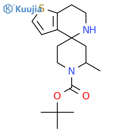 tert-butyl 6-methyl-6',7'-dihydro-5'H-spiropiperidine-4,4'-thieno3,2-cpyridine-1-carboxylate structure