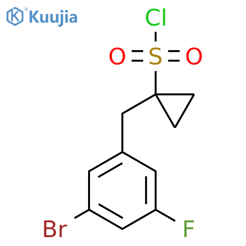 1-(3-bromo-5-fluorophenyl)methylcyclopropane-1-sulfonyl chloride structure