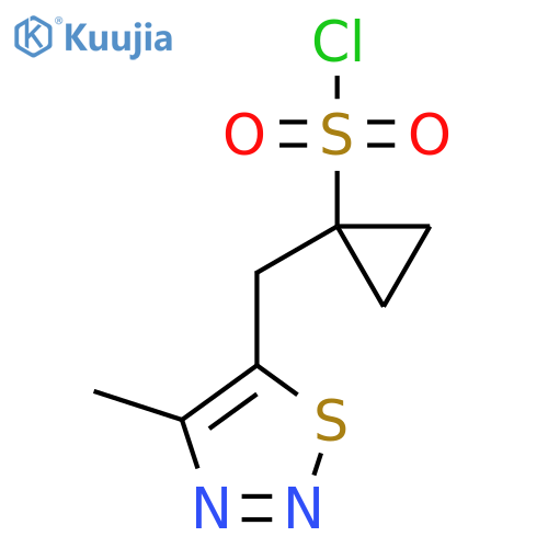 1-(4-methyl-1,2,3-thiadiazol-5-yl)methylcyclopropane-1-sulfonyl chloride structure