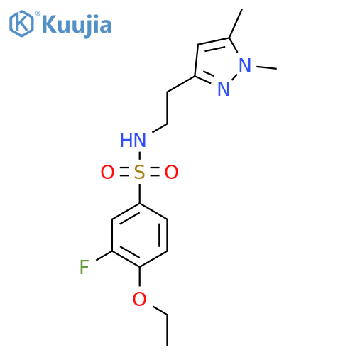 N-[2-(1,5-dimethyl-1H-pyrazol-3-yl)ethyl]-4-ethoxy-3-fluorobenzene-1-sulfonamide structure