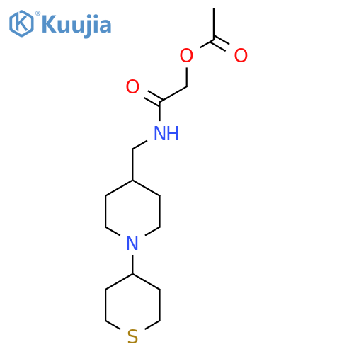 2-oxo-2-(((1-(tetrahydro-2H-thiopyran-4-yl)piperidin-4-yl)methyl)amino)ethyl acetate structure
