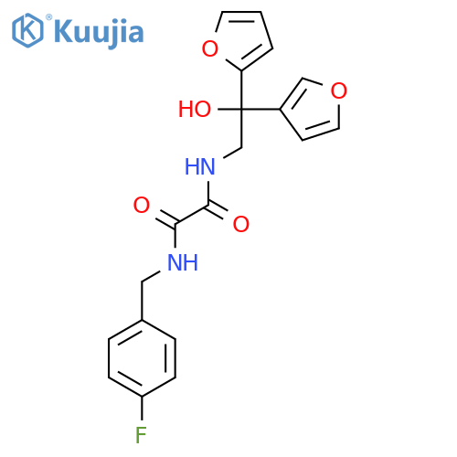 N'-(4-fluorophenyl)methyl-N-2-(furan-2-yl)-2-(furan-3-yl)-2-hydroxyethylethanediamide structure