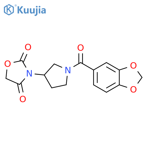 3-(1-(Benzo[d][1,3]dioxole-5-carbonyl)pyrrolidin-3-yl)oxazolidine-2,4-dione structure