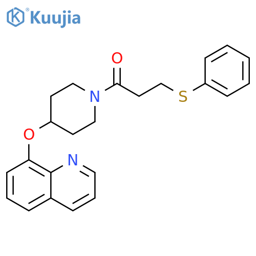 3-(Phenylthio)-1-[4-(8-quinolinyloxy)-1-piperidinyl]-1-propanone structure