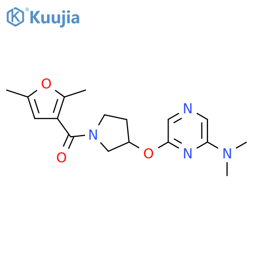 6-{[1-(2,5-dimethylfuran-3-carbonyl)pyrrolidin-3-yl]oxy}-N,N-dimethylpyrazin-2-amine structure