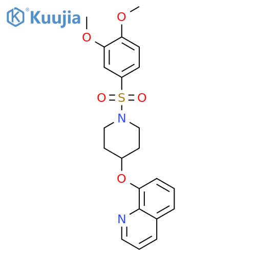 8-[1-(3,4-dimethoxyphenyl)sulfonylpiperidin-4-yl]oxyquinoline structure