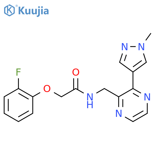 2-(2-fluorophenoxy)-N-{3-(1-methyl-1H-pyrazol-4-yl)pyrazin-2-ylmethyl}acetamide structure