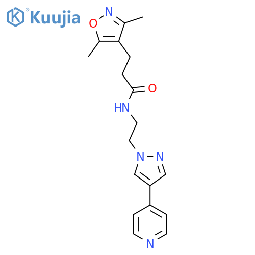 3-(3,5-dimethyl-1,2-oxazol-4-yl)-N-{2-4-(pyridin-4-yl)-1H-pyrazol-1-ylethyl}propanamide structure