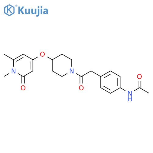 N-[4-[2-[4-(1,2-dimethyl-6-oxopyridin-4-yl)oxypiperidin-1-yl]-2-oxoethyl]phenyl]acetamide structure